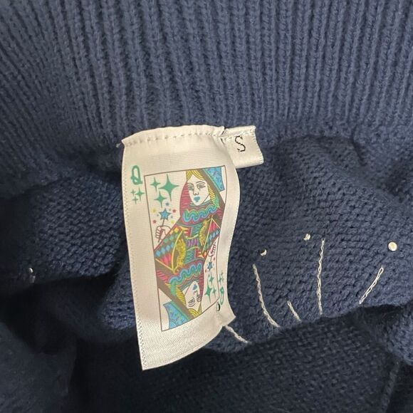 Queen of Sparkles Navy Blue Fireworks Knit Skirt Fourth of July Small - Picture 8 of 10